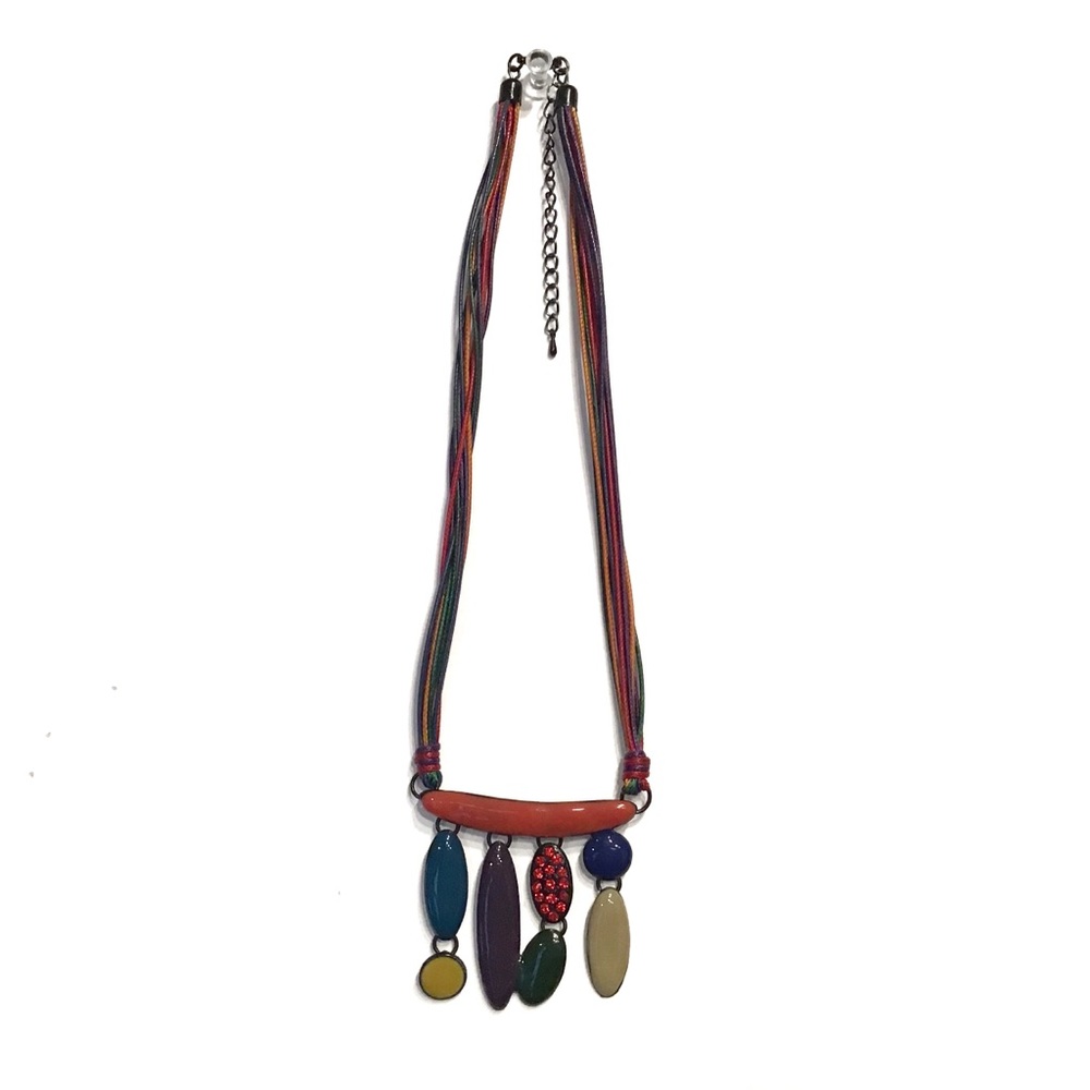 Multicoloured Fixed Pendant Necklace